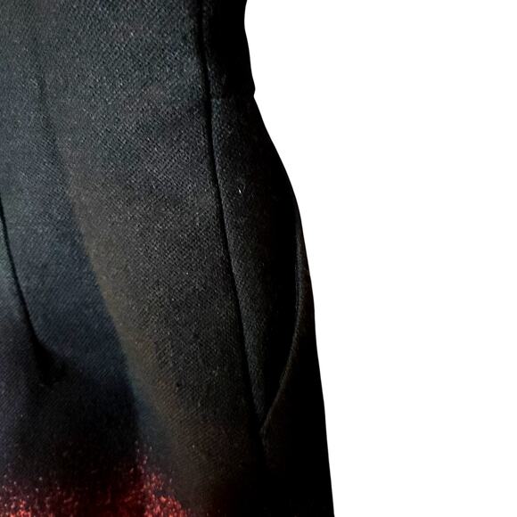 DESIGUAL Rainbow Black Structured Sheath Dress Red Abstract Ombre Small MSRP$269 - Picture 6 of 7